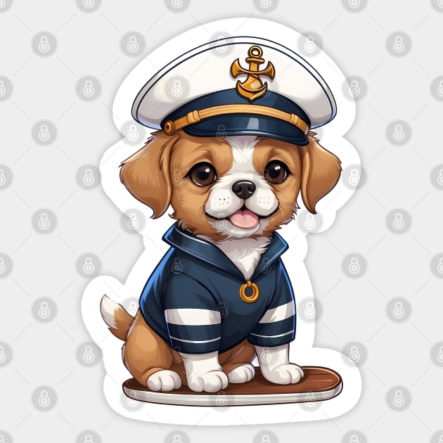 Cute Dog in Sailor Outfit Sticker by Leon Star Shop